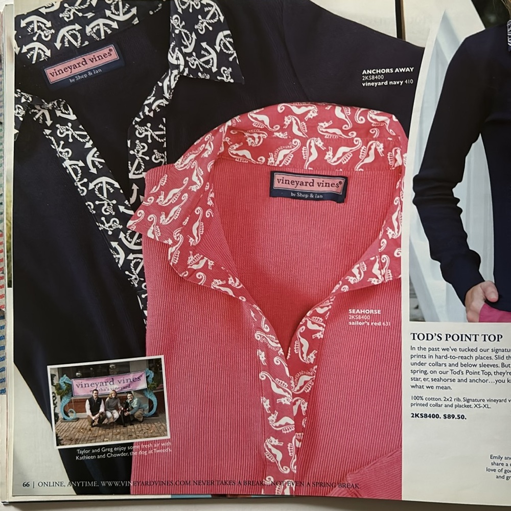 Vineyard Vines by Shep & Ian Pink Sea Horse Polo Top XS